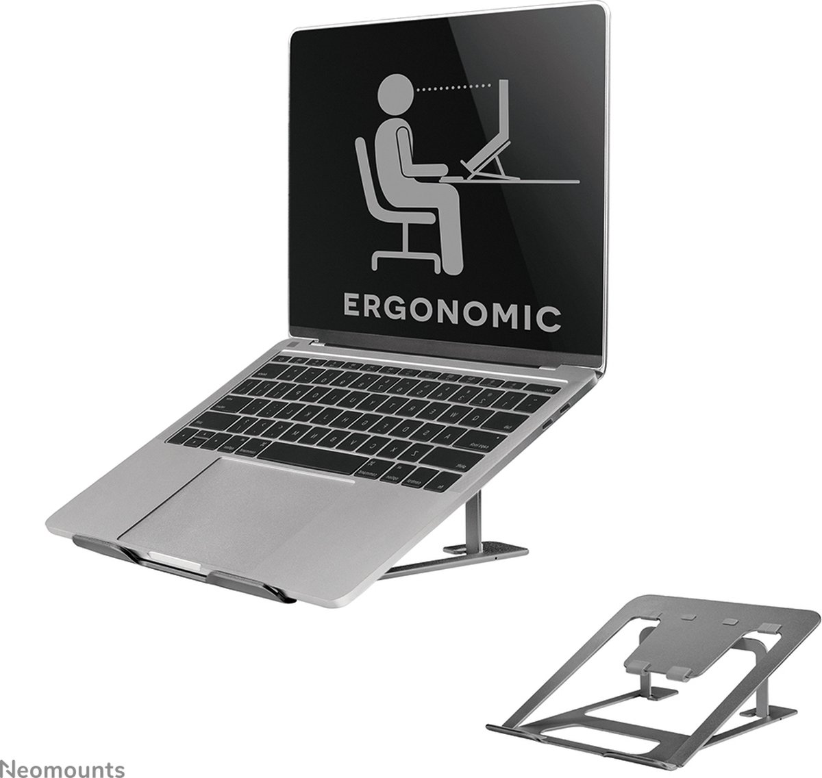Neomounts NSLS085GREY Laptopstandaard 10-17" - opvouwbaar - compact - universeel
