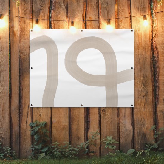 Tuinposter 120x90 cm - Tuindecoratie Abstract - Pastel - Design - Poster voor in de tuin - Buiten decoratie - Schutting tuinschilderij - Tuindoek muurdecoratie - Wanddecoratie balkondoek