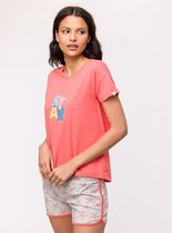 Pyjama Woody filles/femmes - rouge corail - Star - 241-12-YPD-Z/435 - taille M