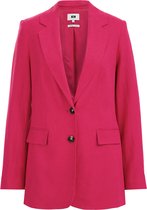 WE Fashion Dames regular fit blazer van linnenmix