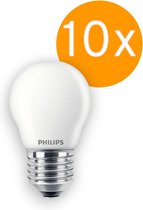 Doos 10 stuks Philips LED Kogellamp E27 3.4W/927-922 470lm Mat DimTone P45 Cri90