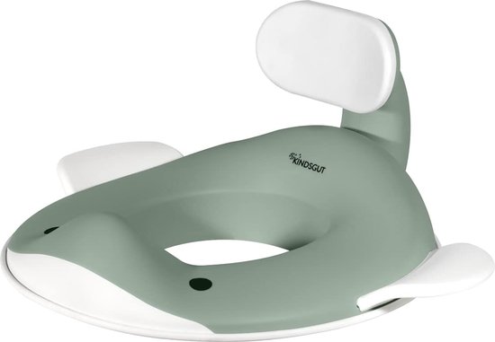 Toiletopzetstuk walvis voor kinderen, kindvriendelijk waldesign, in subtiele en moderne kleuren, vrij van schadelijke stoffen en kindvriendelijk, pistache