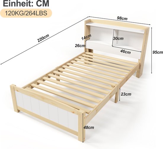 ML-Design metalen bed 90x200 cm met lattenbodem, bedframe met houten hoofdbord en voeteneind, zwartbruin, staal, rustiek bedframe, bed voor slaapkamer/gastenkamer, eenpersoonsbed logeerbed jeugdbed ML-Design metalen bed 90x200 cm met lattenbodem, bedframe met houten hoofdbord en voeteneind, zwartbruin, staal, rustiek bedframe, bed voor slaapkamer/gastenkamer, eenpersoonsbed logeerbed jeugdbed