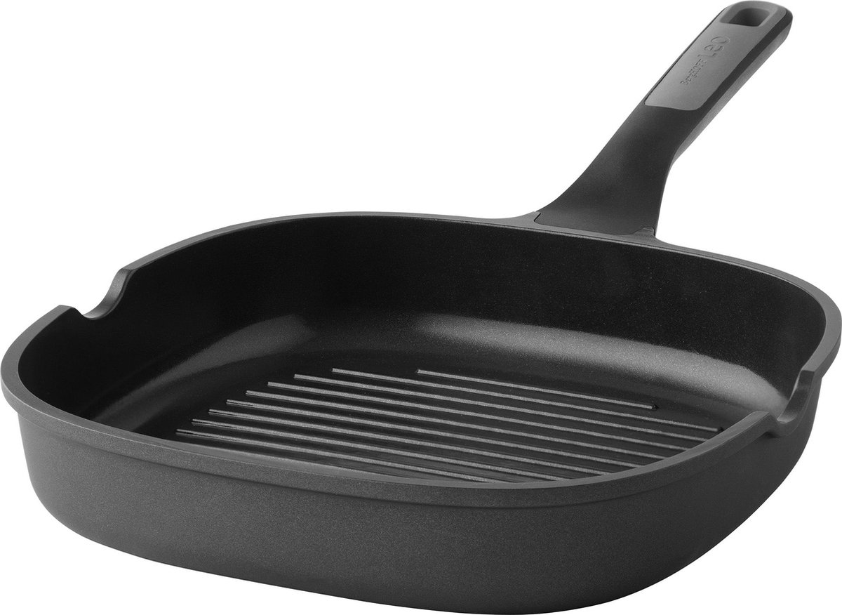 LEO Grillpan antikleef Stone+ - Ø 26cm - Grijs - PFAS-vrij