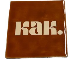 Hippe tegeltje met tekst: KAK. | Roest met beige | Gepersonaliseerde cadeau | Hippe Spreuktegel | Nieuwe woning cadeau | Housewarming cadeau