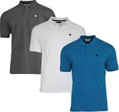 3-Pack Donnay Polo (549009) - Sportpolo - Heren - Charcoal-marl/White/Petrol (575) - maat M