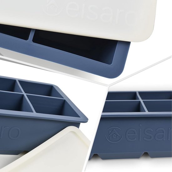 Lot De 2 Bacs à Glaçons Silicone XXL Avec Couvercles - Parfaits Pour Whisky, Cocktails Et Desserts - Sans BPA