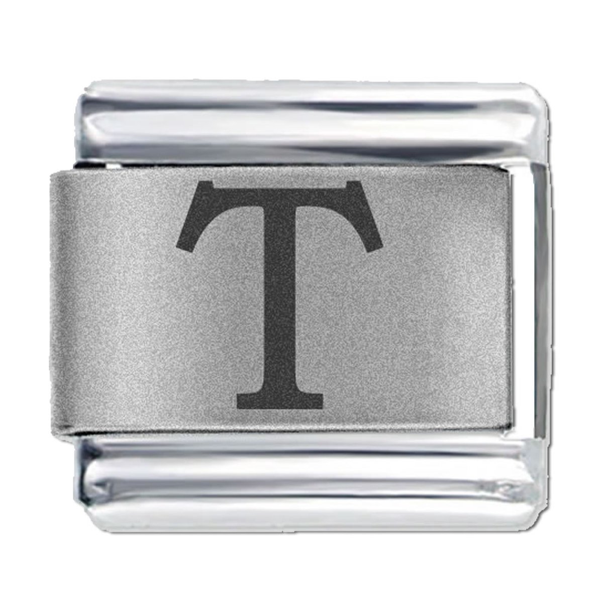 Bedel - Charm - Schakel - Letter T - Laser Alfabet - Charms - Geschikt voor 9mm Italiaanse Bedelarmband - Schakelarmband - Schakelarmband - Italiaanse Schakelarmbanden