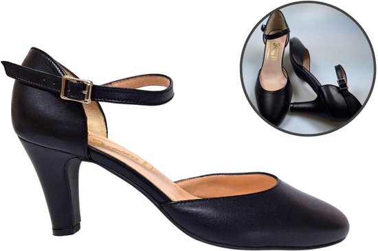 Stravers - Pumps met hak en bandje Maat 34 Kleine Dames Maten Zwarte pump