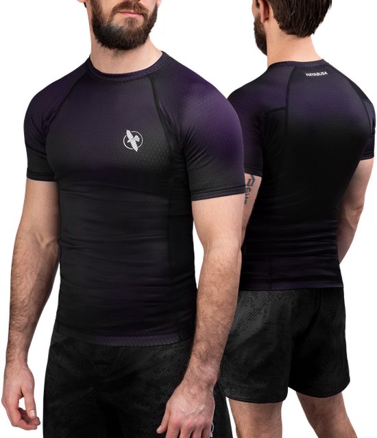 Hayabusa Fusion Rashguard manches courtes - noir/violet - taille XXL