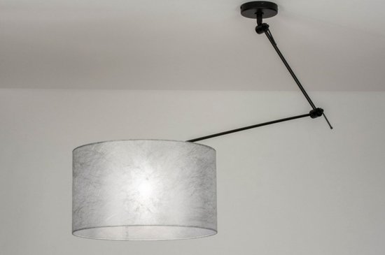 Lumidora Hanglamp 30739 - BRISBANE - E27 - Zwart - Zilvergrijs - Metaal - ⌀ 45 cm