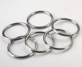 3 Stuks Gesplitste Sleutelhangers- Sleutelringen-key Ring - Voor Thuis Autosleutels Tas Hangende Accessoires- 25mm - RVS - kleur: Zilver