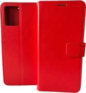 Bookcase Rood Geschikt voor Motorola Moto G73 - portemonnee hoesje - ZT Accessoires
