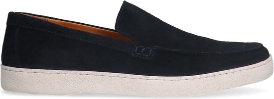 Manfield - Heren - Navy suède loafers - Maat 45