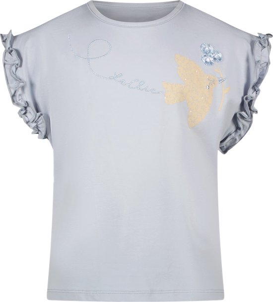 Le Chic - T-shirt NOPALY bird & flower - Blue Orchid - maat 98