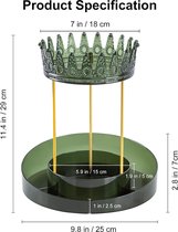 360° roterende sieradenorganizer Sieradenstandaard Kroonvormige organisator voor ketting Armband Sieraden Toren Horlogehouder voor dames Meisjes (donkergroen)