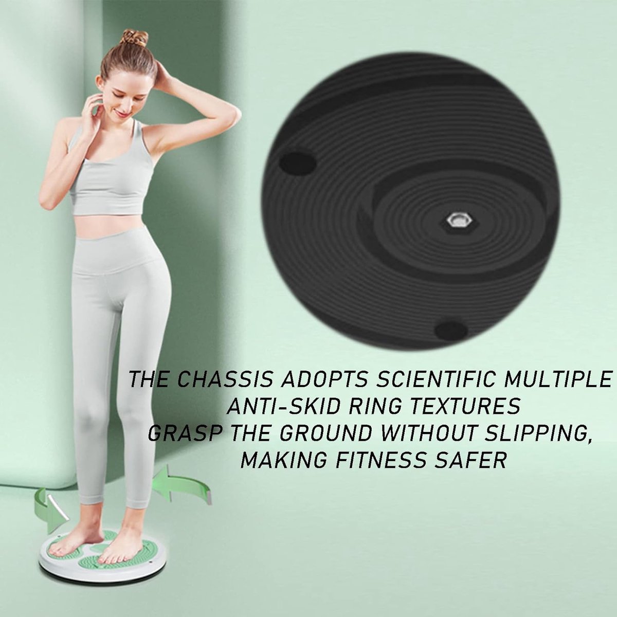 Disque De Torsion Fitness Avec Corde De Traction - Plaque Tournante Pour Taille, Hanches Et Équilibre, Rose/Violet/Vert