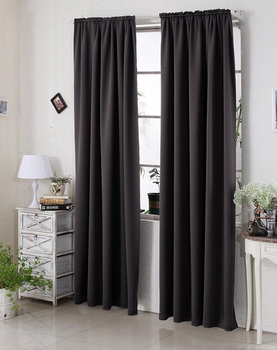 WOLTU ondoorzichtig gordijn, met plissé rand, 250 g/m², zwaar verduisterend thermisch gordijn, lichtdicht, voor woonkamer, kinderkamer, slaapkamer, 1 st, 135x245 cm Turkoois