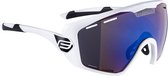 F OMBRO PLUS Matt Wit Polarized Sportbril met UV400 Bescherming en Flexibel TR90 Frame - Unisex & Universeel - Sportbril - Zonnebril voor Heren en Dames - Fietsaccessoires - Blauw