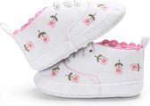 Baby Schoenen - Baby Schoentjes 6-12 maanden - Kleine roze - Voor meisjes - Pasgeboren Babyschoenen - Wit