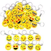 50 x Emoji sleutelhanger emoticon sleutelhanger voor kinderen verjaardagsfeestje gunsten feestzak vullers kinderfeestje bedankt cadeau weggeven cadeau ideeën