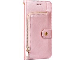 Hoesje geschikt voor Samsung Galaxy A55 - Bookcase - Koord - Pasjeshouder - Portemonnee - Rits - Kunstleer - Rose Goud