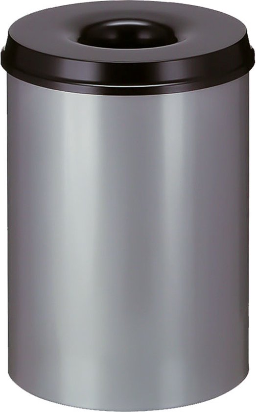 V-part - Vlamdovende papierbak 30 ltr - Steel - aluminiumgrijs, zwart