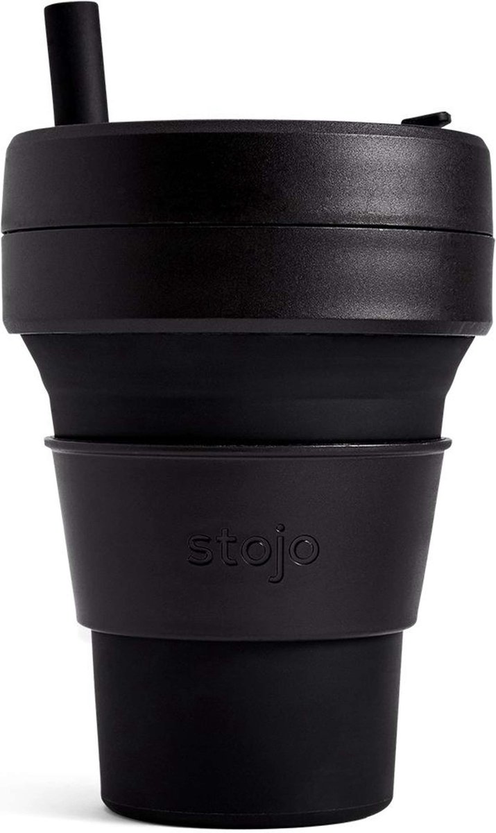 Stojo - Biggie Cup - Koffie / Theebeker - 470 ml - Herbruikbaar - Opvouwbaar - Ink