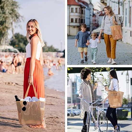 Sac Filet Plage Sac De Plage En Filet Pour Jouet De Plage - Sac De Collecte De Coquillages Pour Enfants Avec Sac De Plage Filet