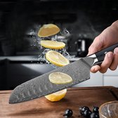 Couteau Couteau Santoku Couteau à découper Couteau tranchant composé de 67 couches de lame en acier VG10, manche ergonomique pleine soie