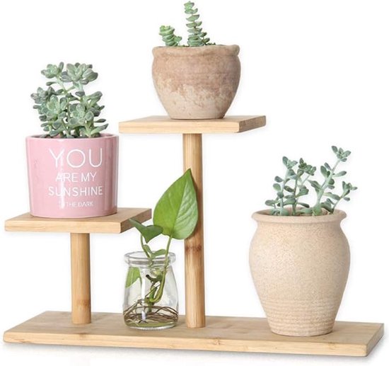 Bamboe plantenstandaard 3 lagen - 75 cm hoog