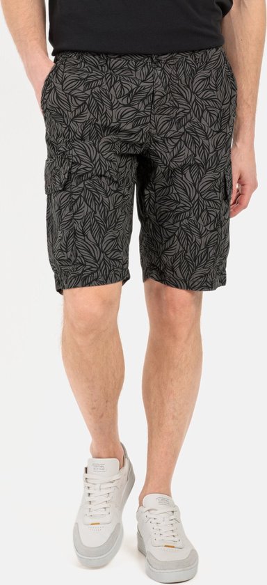 camel active Cargo shorts met allover print - Maat menswear-44IN - Zwart-Grijs