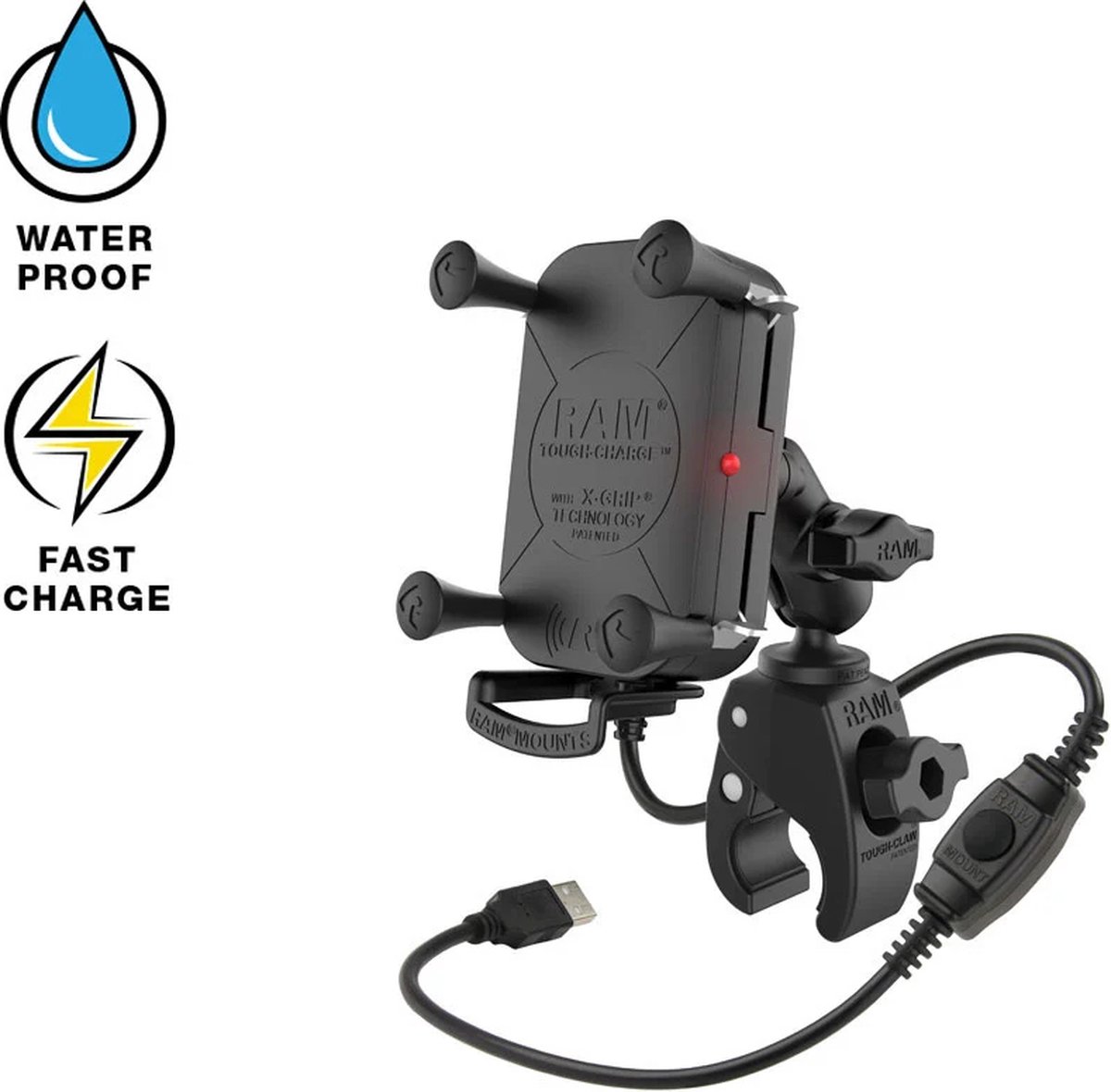 RAM Tough-Charge waterproof draadloze telefoonoplader Tough-Claw