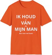 EK MERCH - Ik Houd van Mijn Man - MAAT 2XL (Maat S-2XL beschikbaar) - EK Voetbal 2024 - T shirts - Unisex T-shirt - Oranje shirts - Support Nederland met dit Voetbal shirt
