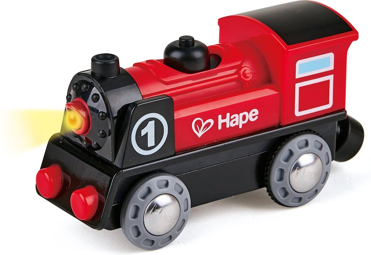Hape Batterij Locomotief Nr. 1 - Speelgoedtrein met Verlichting en Magneet, 3 jaar+ — afbeelding 9