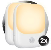 HAL 3000 serie - Nachtlampje Stopcontact met Bewegingssensor voor Volwassenen & Kinderen - 2 Stuks - Premium Set Wit