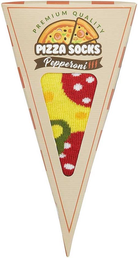 Apollo - Pizza sokken giftbox - Groen - Maat 42/47 - Geschenkdoos - Cadeaudoos - Giftbox Mannen - Pizza sokken - Pizza Pepperoni