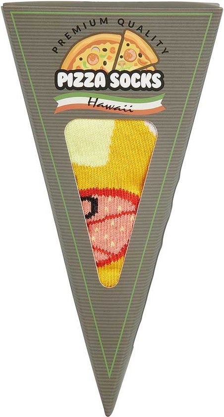 Pizza sokken giftbox assorti geel 42/47