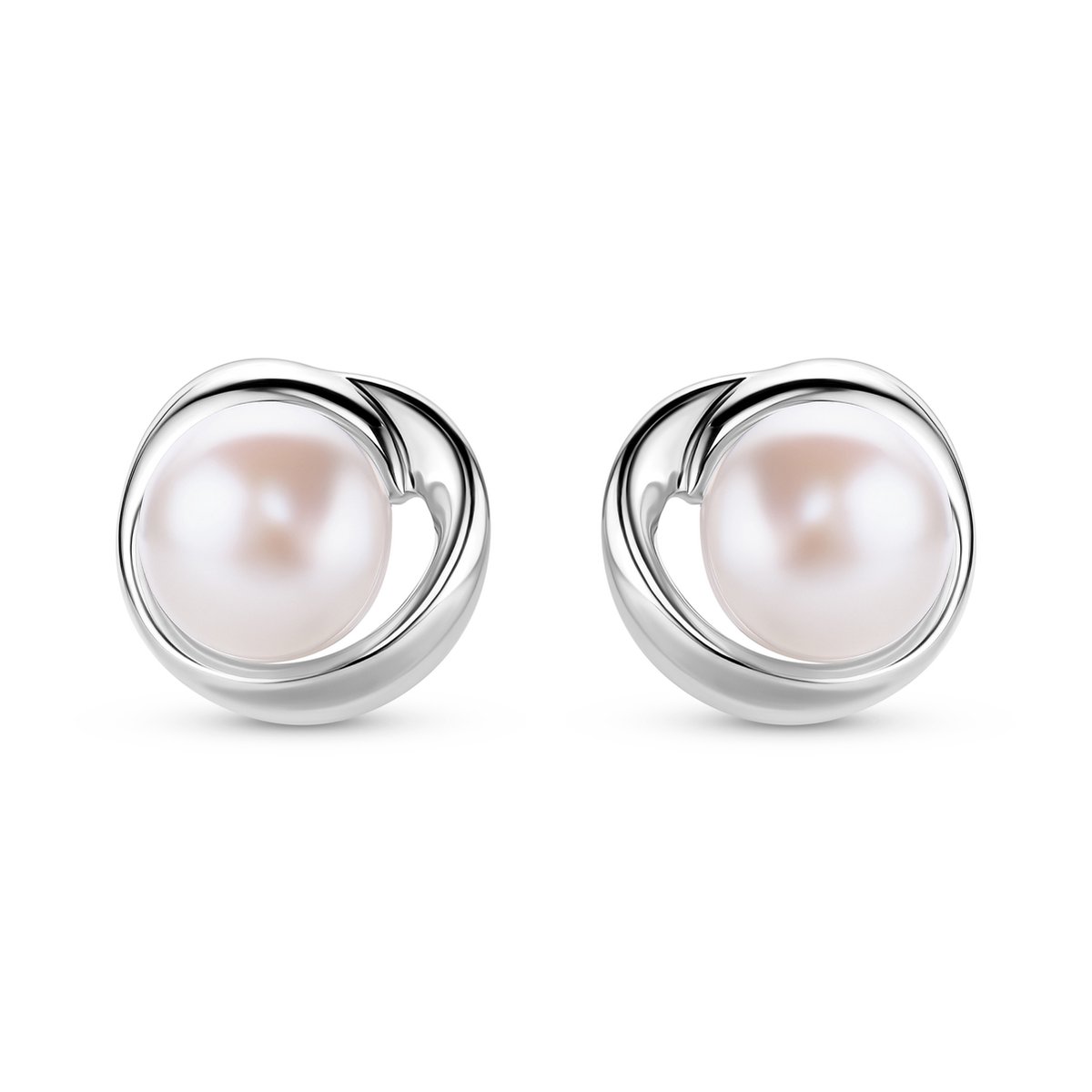 Miore Zilver Oorbellen Dames - van Zilver - Met Zoetwaterparels - Hypoallergene Knopjes - 9.5 mm