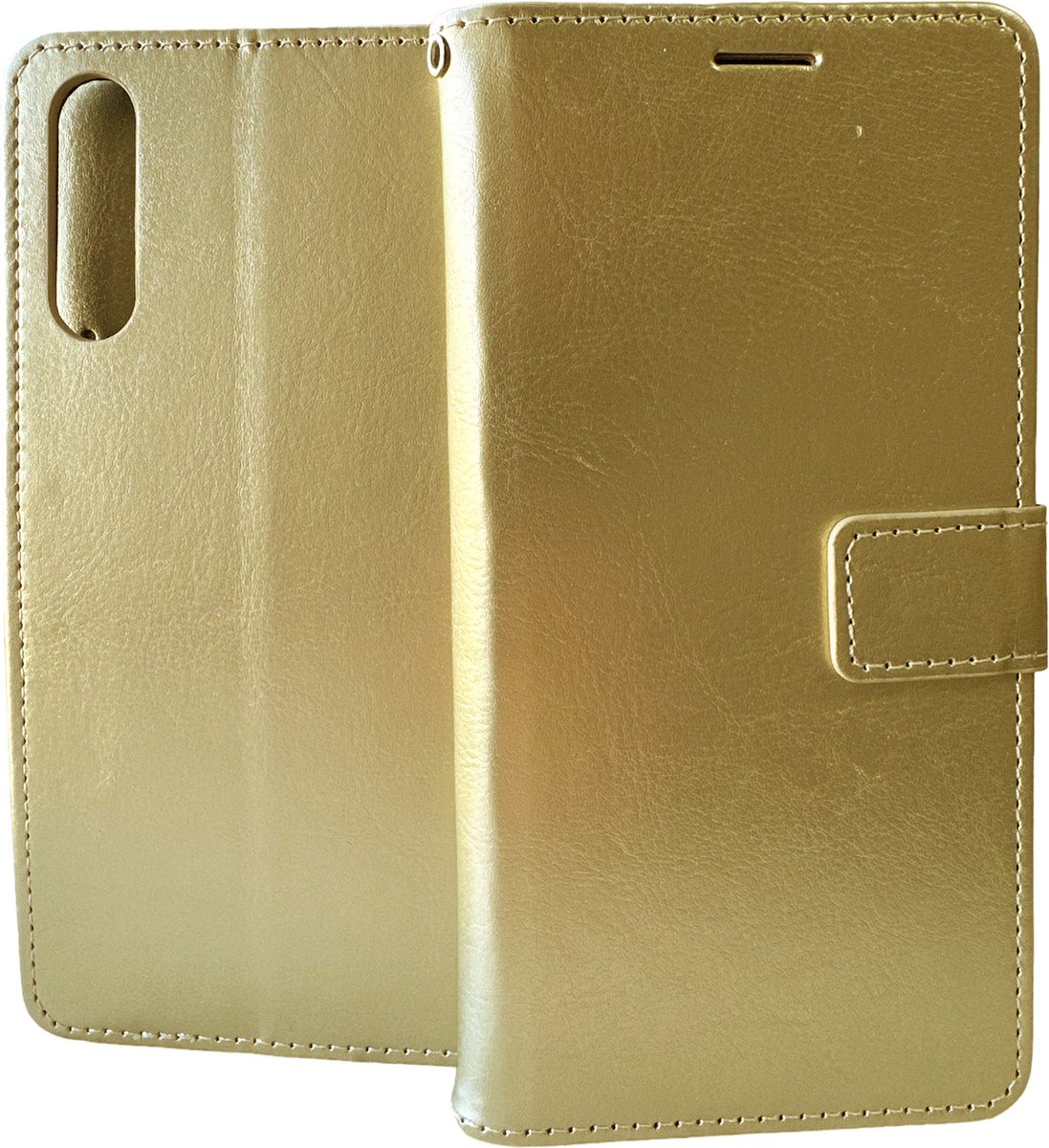 Bookcase Geschikt voor: Samsung Galaxy A7 2018 - Goud - portemonnee hoesje
