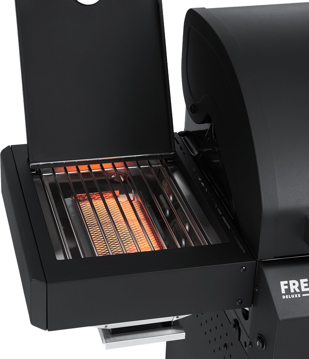 BURNHARD® 2 Branders gasbarbecue FRED Jr. Black Series 3, incl. 900°C keramische infraroodbrander, gietijzeren grillrooster + inklapbare zijtafels thumbnail 5