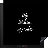 KitchenYeah® Inductie beschermer 60x60 cm - Quotes - Koken - My kitchen, my rules - Spreuken - Kookplaataccessoires - Afdekplaat voor kookplaat - Inductiebeschermer - Inductiemat - Inductieplaat mat