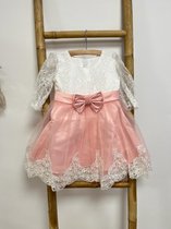Feestjurk-feestkleding-meisje-blosjes roze-kleedje-communie-jurk-doop-babyjurk-avondjurk-dansjurk-fotoshoot-girl-zomerjurk-outfit-jurk Mimi (mt 86/92)