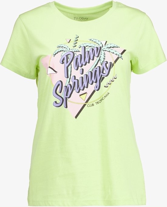 TwoDay dames T-shirt met zomers opdruk groen