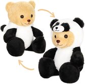 BRUBIES Teddy Panda - 25 cm teddybeer in pandakokostuum met capuchon - pandabeer pluche dier voor gezellige avonturen - knuffeldier cadeau voor kinderen