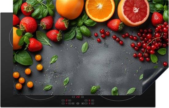 KitchenYeah® Inductie beschermer 78x78 cm - 'Food is good wine is