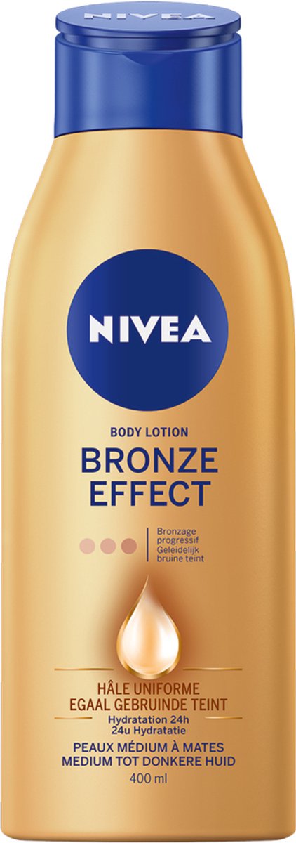 NIVEA Bronze Effect Bodylotion - Egaal Gebruinde teint - Hydrateert en bruint - Met ginkgo biloba en druivenpitolie - 400 ml - NIVEA