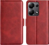 Coque Xiaomi Redmi Note 13 Pro 4G - MobyDefend Luxe Wallet Book Case (Fermeture latérale) - Rouge - Étui de téléphone portable - Étui de téléphone adapté pour Xiaomi Redmi Note 13 Pro 4G