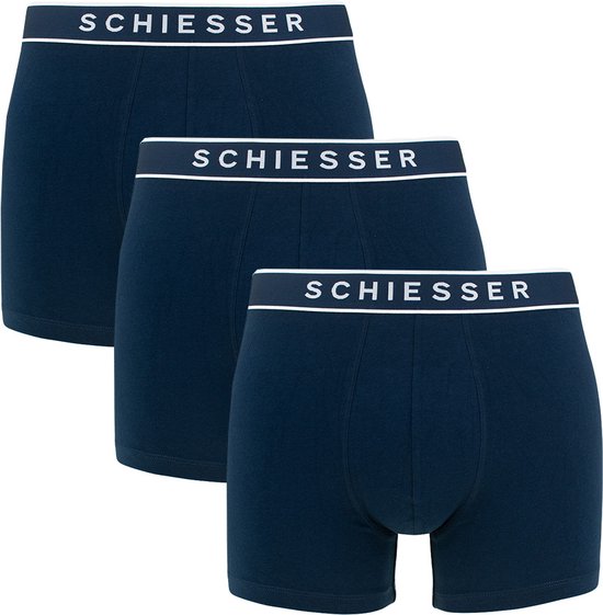 Schiesser 95/5 Organic Heren Shorts - Donker Blauw - 3 pack - Maat L