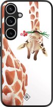 Casimoda® hoesje - Geschikt voor Samsung Galaxy A55 - Giraffe - Zwart TPU Backcover - Giraffe - Bruin/beige